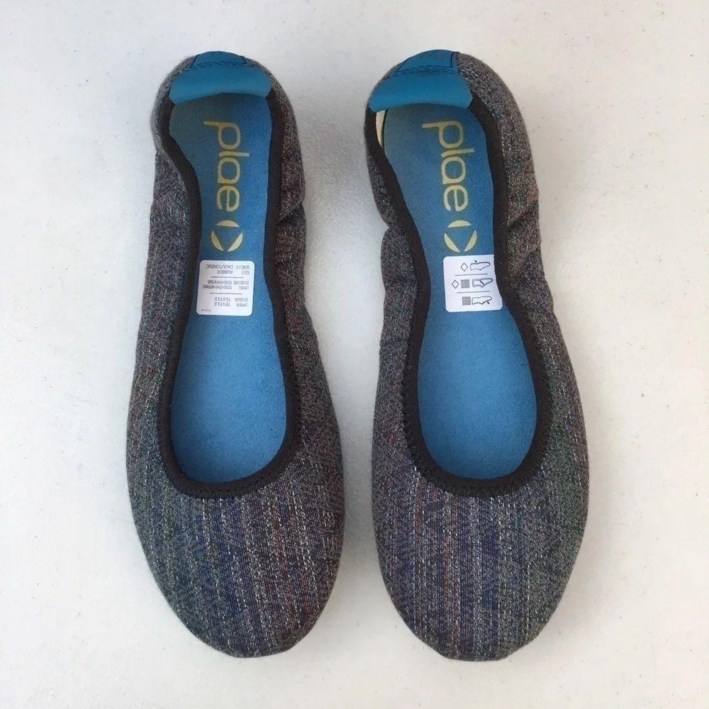 PLAE Crosby Ballet Flats Black Opal Size 6